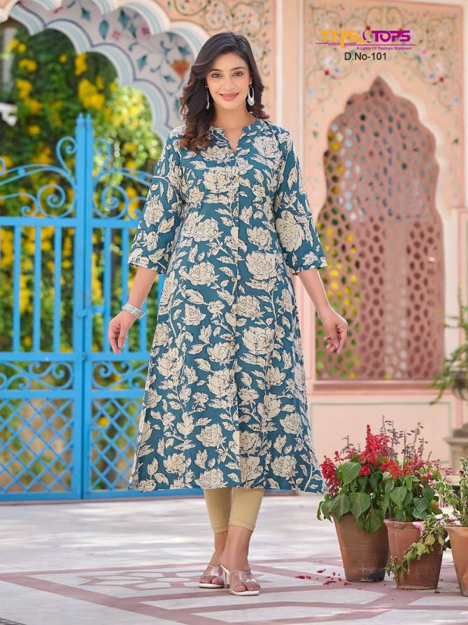 Mimi By Tips And Tops Rayon Printed Kurtis Wholesale Market In Surat